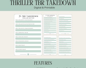 TBR Takedown Thriller Prompts: Buch Journal Add-on (Digitaler Download)
