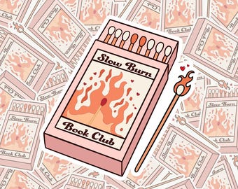 Slow Burn Matchbox Sticker: Waterproof Vinyl Decal