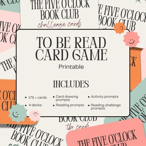 TBR Card Game | To Be Read | What To Read | Reading Prompts | Card Deck | Bookish Gifts | Printable | Digital Download