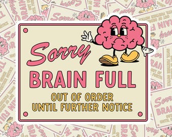 Volledige sticker Sorry Brain: waterdichte vinylsticker voor Kindle, Kobo