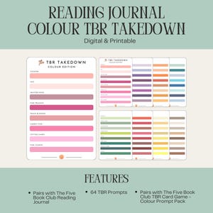 TBR Takedown Colour | TBR Challenge | Book Journal Add-on| TBR, Digital Download | Reading Tracker | Digital Journal | Printable Journal