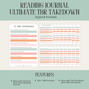 Ultimate TBR Takedown | TBR Challenge | Book Journal Add-on| TBR, Digital Download | Reading Tracker | Digital Journal | Printable Journal