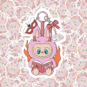 Spicy Bookish Monster Charm Sticker: Waterproof Vinyl Decal