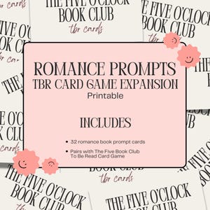Romance Card Pack | TBR Card Game | To Be Read | What To Read | Reading Prompts | Card Deck | Bookish Gifts | Printable | Digital Download