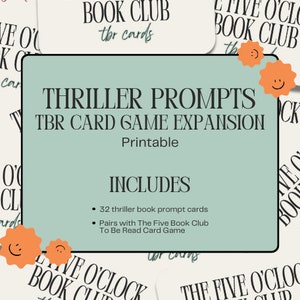 Pack de cartes thriller | Jeu de cartes TBR | À lire | À lire | Instructions de lecture | Jeu de cartes | Cadeaux livresques | Imprimable | Téléchargement numérique