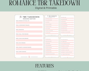 TBR Takedown Romance Book Journal Add-on: Reading Prompts (Digital Download)