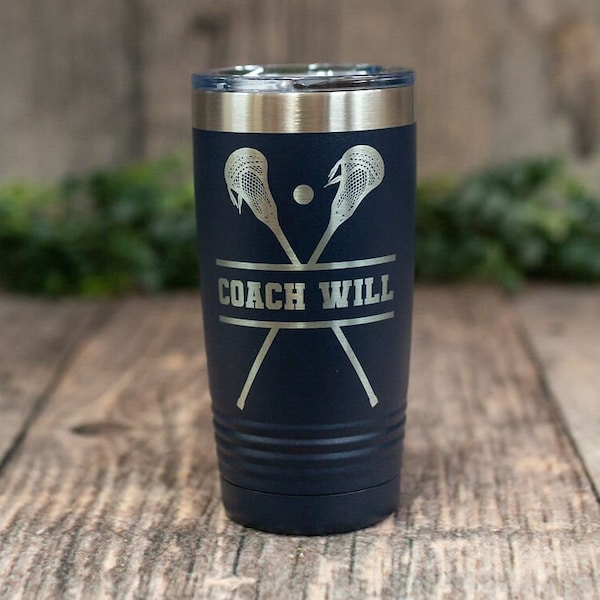 Personalized Lacrosse -Engraved Stainless Lacrosse Tumbler, Lacrosse Bottle, Personalized Coaching Gift, Coach Gift Mug, Lacrosse Player Mug