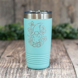 Cute Gnome -  Engraved Stainless Steel Tumbler, Gnome Travel Mug, Insulated Travel Tumbler Cup, Cute Gnome Gifts, Gifts For Gnome Lovers