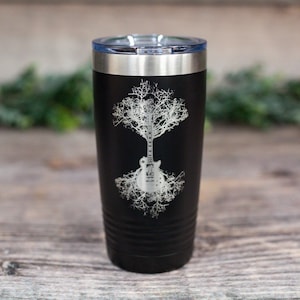 Guitar Tree - Engraved Music Mug, Instrument Gift, Travel Tumbler, Musical Tumbler Mug, Band Mug, Personalized Gift Mug, Cool Guitar Tumbler