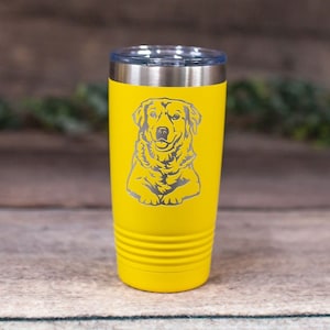 Personalized Golden Retriever - Engraved Steel Retriever Tumbler, Golden Retriever Travel Tumbler, Retriever Mom or Dad, Dog Lover Gift