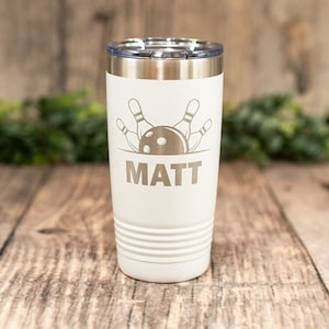 Personalized Bowling - Engraved Stainless Tumbler, Bowling Gifts For Men or Women, Bowling Tumbler Mug, Bowler Tumbler