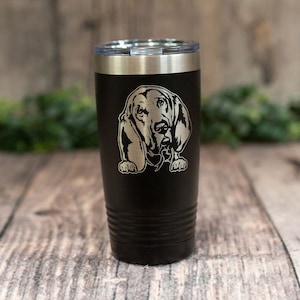 Personalized Bloodhound - Engraved Bloodhound Tumbler, Hound Dog Travel Tumbler Mug, Bloodhound Mom Gift, Bloodhound Lover Gift, Dog Lover