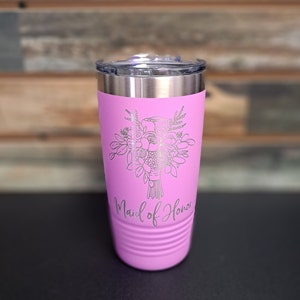 Maid Of Honor - Engraved Stainless Steel Tumbler, Gift From Bride To Be, Wedding Bouquet, Wedding Party Gift, Maid of Honor Gift, Bridesmaid