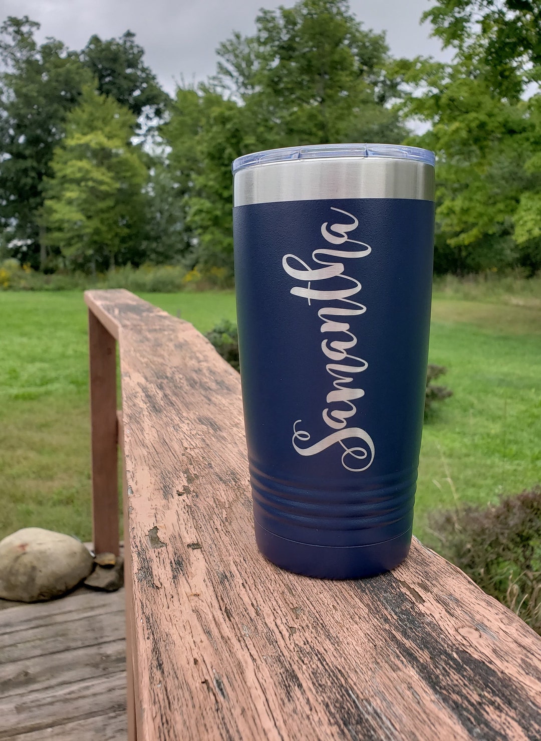Personalized Name - Engraved Stainless Steel Tumbler With Lid, Water ...