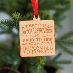 A Truly Great Daycare Provider- Engraved Wooden Christmas Ornament, Child Care Christmas Gift, Babysitter Appreciation Gift, Daycare Gift