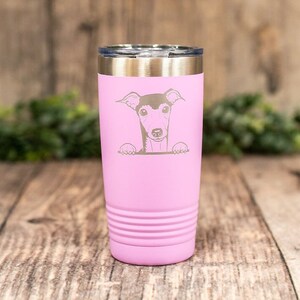Personalized Italian Greyhound - Engraved Steel Greyhound Tumbler, Italian Greyhound Travel Mug, Greyhound Dog Mom, Greyhound Lover Gift