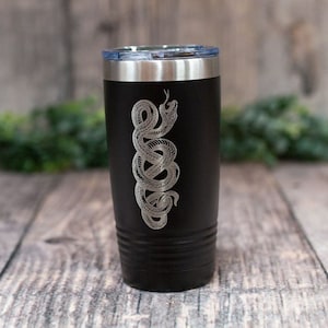 Snake - Engraved Stainless Steel Tumbler, Snake Gift Mug, Reptile Lover Cup, Gift For Him Or Her, Personalized Gift Tumbler