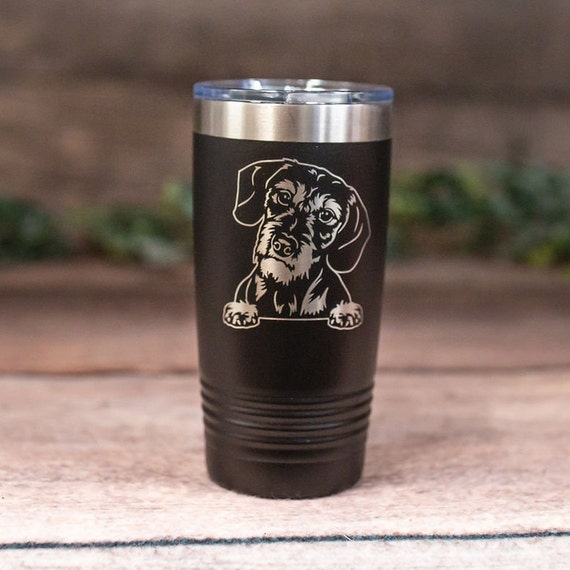 Personalized Wirehaired Dachshund - Engraved Steel Dachshund Tumbler, Dachshund Tumbler, Dachshund Mom or Dad Gift, Wiener Dog Lover Gift