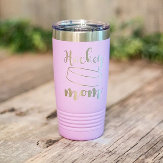 Hockey Mom - Engraved Stainless Steel Tumbler, Insulated Travel Mug, Hockey Mom Mug, Hockey Lover Cup, Hockey Decor, Hockey Mom Gift