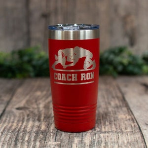 Personalized Wrestling - Engraved Steel Wrestling Tumbler, Wrestling Coach Cup, Wrestling Gift, Wrestling Gift Cup, Personalized Sports Mug