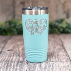 Diving Mask - Engraved Stainless Dive Tumbler, Snorkel Travel Mug, Scuba Diving Gift, Ocean Tumbler Mug, Gift For Ocean Lovers, Beach Travel