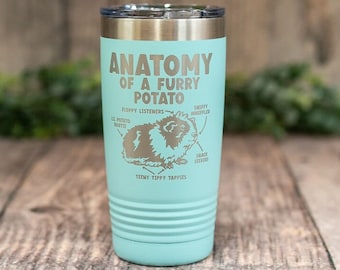Anatomy Of A Furry Potato - Engraved Steel Tumbler, Guinea Pig Travel Mug, Guinea Pig Gift, Guinea Pig Tumbler, Gift For Guinea Pig Lovers
