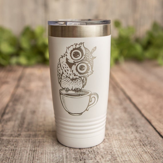 Cute Owl Engraved Stainless Steel Tumbler, Owl Travel Mug