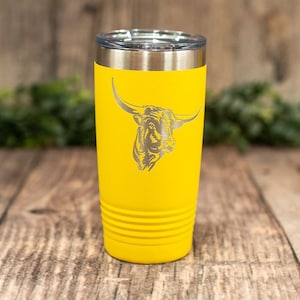 Longhorn Steer - Engraved Steel Tumbler For Him, Gift For Him,  Gift For Husband, Gift Mug For Him, Cattle Rancher Gift, Farm Tumbler