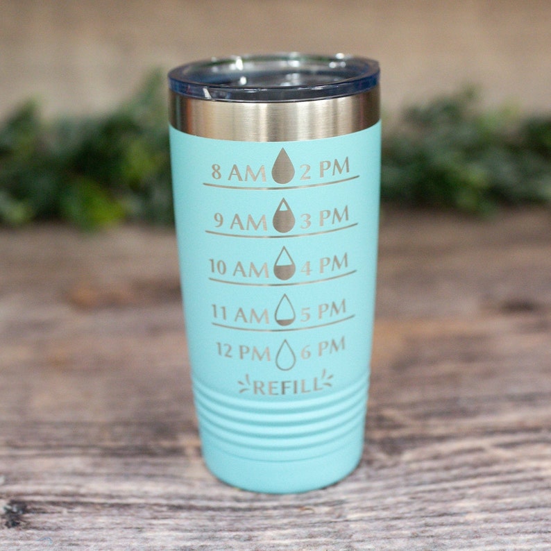 Water Cup Fitness Tumbler Cute Mug Insulated Travel Mug Gift Mug Hourly Water Chart Engraved Stainless Steel Tumbler