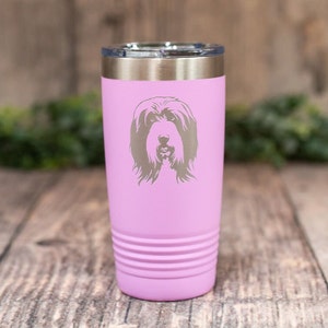Personalized Bearded Collie - Engraved Bearded Collie Tumbler, Collie Travel Tumbler Mug, Bearded Collie Dog Mom or Dad, Collie Lover Gift