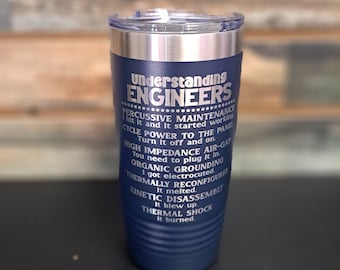 Understanding Engineers - Engraved Stainless Steel Engineering Tumbler, Funny Engineer Gift Mug, Engineering Gift, Mug For Engineers