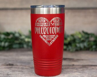 Phlebotomist - Engraved Phlebotomy Gift Tumbler, Gift Travel Tumbler, Stainless Cup, Hospital Worker Mug Gift, Medical Coworker Mug