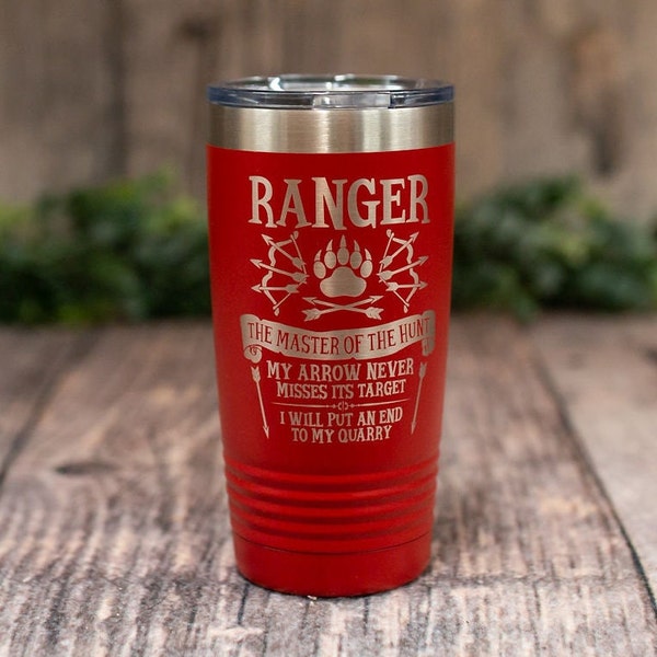 Ranger D&D - Engraved Stainless DnD Tumbler, Stainless Cup, D20 Gift, Nerd Gift Mug, Gift Cup, Critical Hit Gift, Rolling Crits,
