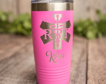 Respiratory Therapist - Engraved Personalized Stainless Steel Tumbler With Name, Stainless Cup, Insulated Travel Tumbler Mug, RT Nurse Mug