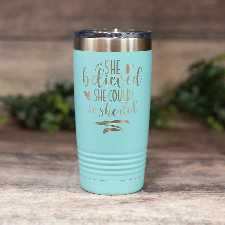 Inspirierende Kosmetiktasche „She Believed She Could“ – Beige, 23,5 X 17 Cm | Mit Reißverschluss Für Make-up & Accessoires