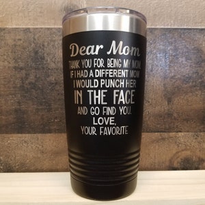 Dear Mom Personalized Engraved Tumbler With Kids Names, Stainless Cup, Mothers Day Gift, Mom Tumbler Cup, Funny Mom Gift, Gift For Mom