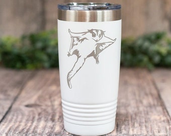 Sugar Glider -Engraved Stainless Tumbler, Sugar Glider Travel Mug, Cute Animal Gift, Flying Possum Tumbler Mug, Gift For Glider Lover