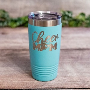 Cheer Mom - Engraved Cheerleader Mom Tumbler, Cheerleading Mom Gift, Cheerleading Mug, Cheer Mom Gift Cup