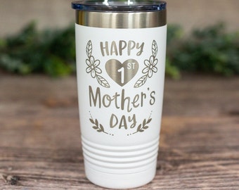 Happy First Mother's Day - Engraved Personalized Mom Gift, Mothers Day Gift, I Love You Mom Mug, Best Mom Mug, New Mom Gift, Gift For Mom