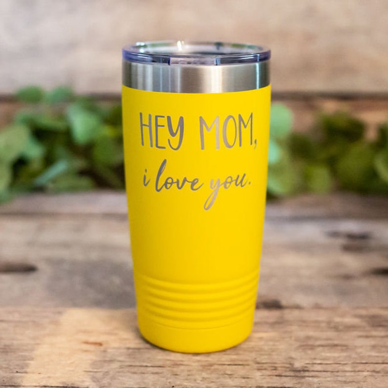 Hey Mom, I Love You Engraved Personalized Mom Gift, Mothers Day Gift, I Love You Mom Mug, Best Mom Mug, Mom Birthday Gift, Gift For Mom image 1