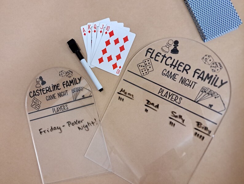 Personalized Game Score Board - Acrylic Engraved Family Game Tracker, Personalized Gamer Gift, Wedding Gift, Housewarming Gift, Game Night