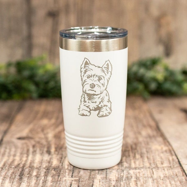 Personalized West Highland Terrier - Engraved Westie Tumbler, Terrier Dog Travel Tumbler Mug, Terrier Dog Mom, Westie Terrier Lover Gift