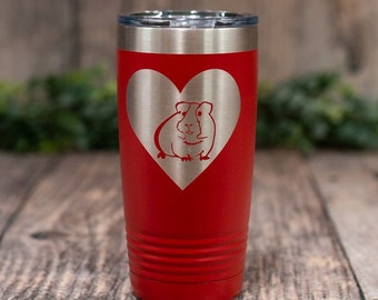 Guinea Pig Heart - Engraved Stainless Steel Tumbler, Guinea Pig Travel Mug, Guinea Pig Gift, Guinea Pig Tumbler, Gift For Guinea Pig Lovers