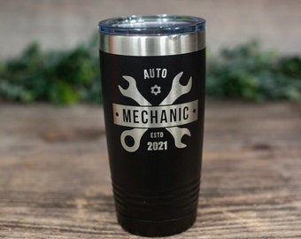 Auto Mechanic - Engraved Stainless Steel Mechanic Tumbler, Auto Mechanic Gift Mug, Auto Gift, Mug For Mechanics
