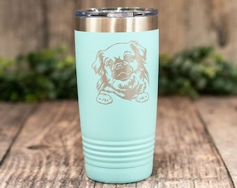 Personalized Tibetan Spaniel - Engraved Stainless Spaniel Tumbler, Tibetan Spaniel Mug,  Dog Mom or Dad Gift, Tibetan Spaniel Lover Gift