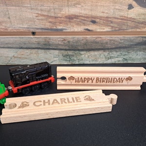 Personalized Train Track - Personalized Wood Track Piece, Birthday Gift, Train Lover Gift, Special Gift for Train Lover, Kid&#39;s Birthday Gift