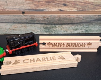 Personalized Train Track - Personalized Wood Track Piece, Birthday Gift, Train Lover Gift, Special Gift for Train Lover, Kid's Birthday Gift