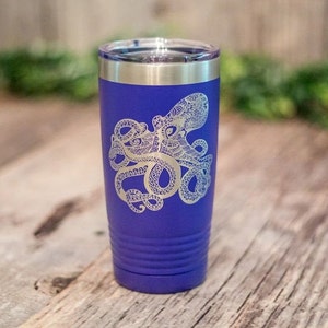 Sarah&#39;s Octopus Advisory - Engraved Tumbler, Octopus Travel Mug, Octopus Gift For Her, Octopus Tumbler Mug, Gift For Octopus Lovers
