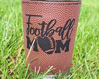 Football Mom - Leatherette Engraved Football Mom Tumbler, Football Mom Cup, Football Mom Gift, Football Mom Mug, Football Player Mom Cup