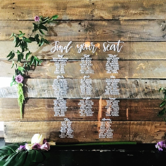 Acrylic Seating Chart Wedding